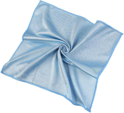 Microfiber Glass Cleaning Cloth, 16 Inch Lint Free Quickly Clean for Glasses, Window, Mirrors, Windshields and Stainless Steel (Blue, 1 Pack) - color: Blue