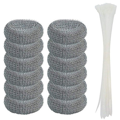 Wobe 12Pack Washing Machine Lint Traps with Nylon Ties, Stainless Steel