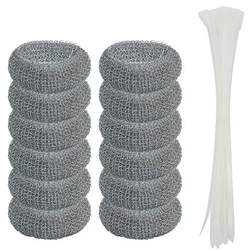 Wobe 12Pack Washing Machine Lint Traps with Nylon Ties, Stainless Steel