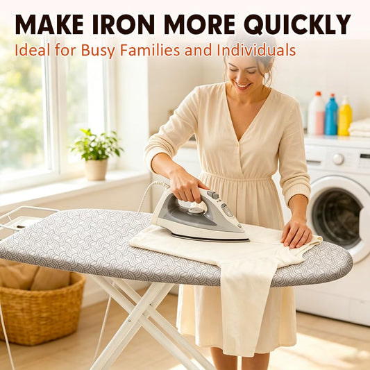 Ironing Board Cover and Pad, Standard Size 15x54, Extra Thick - color: White Wave, size: 15" x 54"