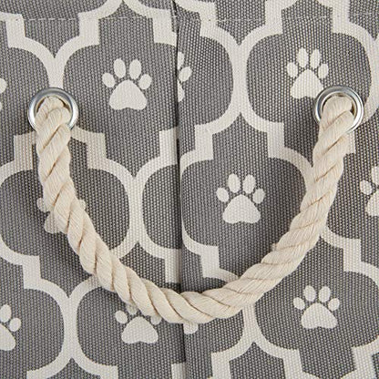 Bone Dry Pet Storage Collection Lattice Paw Print, Gray, Medium Round - color: Gray, size: Medium Round