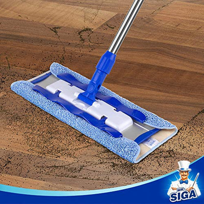 MR.SIGA Professional Microfiber Mop Refills, Pack of 3 - color: Blue - Mop Pad Refills