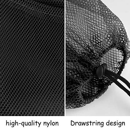 KUUQA 10 Pcs Mesh Drawstring Bag, Black, 13"x15.5" - color: Black, size: 13"x15.5"