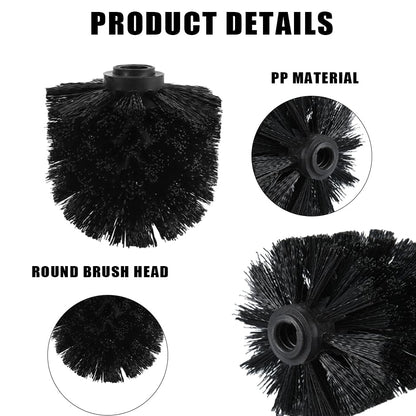 4PCS Toilet Brush Replacement Head Cleaning Tool,Toilet Bowl Brush Head Replacement with Sturdy Stiff Bristles for Bathroom (Black) - color: Black