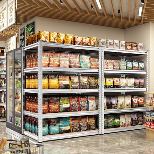 REIBII Galvanized Garage Shelving,5-Tier Metal Rack,36" W x 16" D x 72" H - color: Galvanized