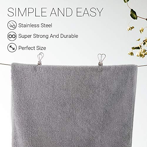 40 Pack Stainless Steel Clothes Pins, Multi-Purpose Metal Wire Utility Clips