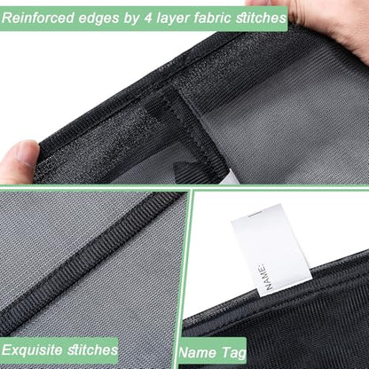 2 Pack Mesh Travel Laundry Bag 28" x 40"Extra Large Dirty Clothes Organizer - color: Champagne+Champagne, size: 28"x40"