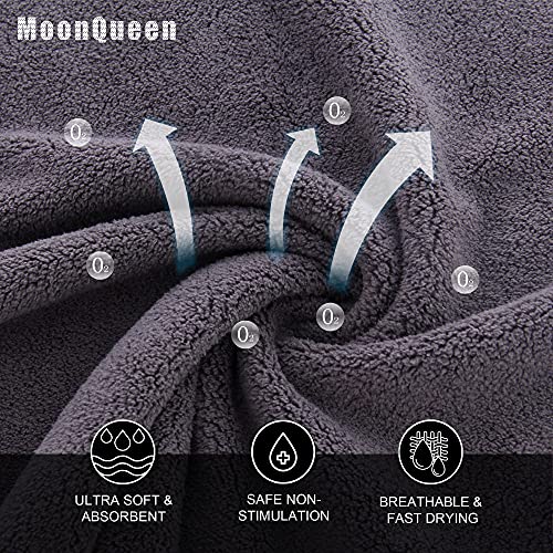 MOONQUEEN Ultra Soft Premium Washcloths Set - 12 x 12 inches - 24 Pack - Quick Drying - Highly Absorbent Coral Velvet Bathroom Wash Clothes - Use as Bath, Spa, Facial, Fingertip Towel (Grey) - color: Grey, size: 12 x 12 Inch(Pack of 24)
