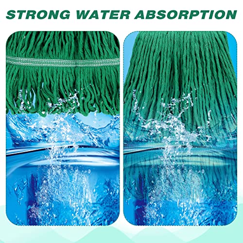 Nuogo 10 Pcs Commercial Mop Head Replacement Floor Cleaning Wet Heavy Duty Commercial Mop Refills General Cleaning(27.6 Inch,Green) - color: Green