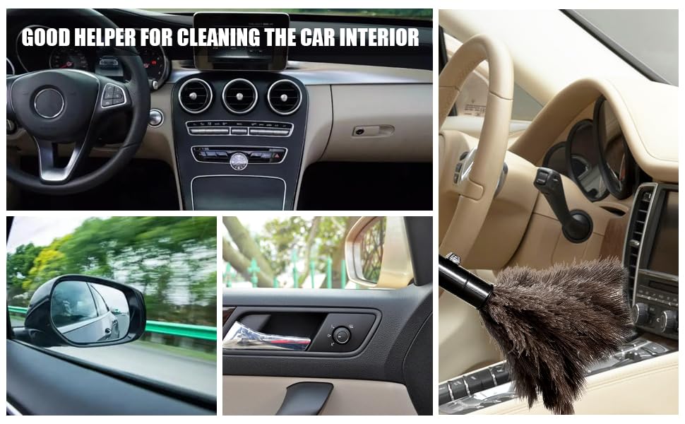 Retractable Ostrich Feather Duster for Cleaning, Fluffy and Natural Feather Duster with Retractable Handle， Reusable Eco-Friendly Handheld Cleaning Supplies (15 inch) - color: Model-15”-brown-1 Pieces