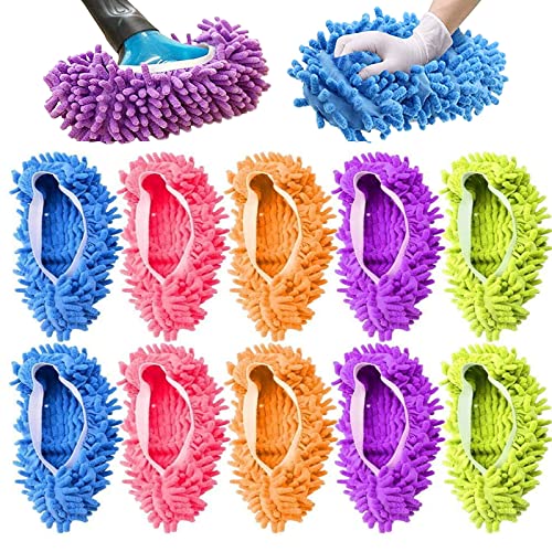 Microfiber Mop Slippers Shoes for Women Floor Cleaning 5 Pairs 10 PCS