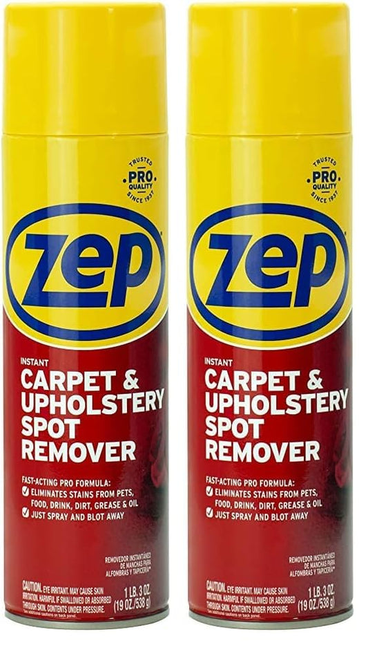 Zep ZUSPOT19 Instant Spot and Stain Remover, 19 oz (Pack of 2) - size: 19 Fl Oz (Pack of 2)