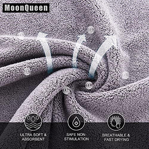 MOONQUEEN Ultra Soft Premium Washcloths Set - 12 x 12 inches - 24 Pack - Quick Drying - Highly Absorbent Coral Velvet Bathroom Wash Clothes - Use as Bath, Spa, Facial, Fingertip Towel (Light Grey) - color: Light Grey, size: 12 x 12 Inch(Pack of 24)