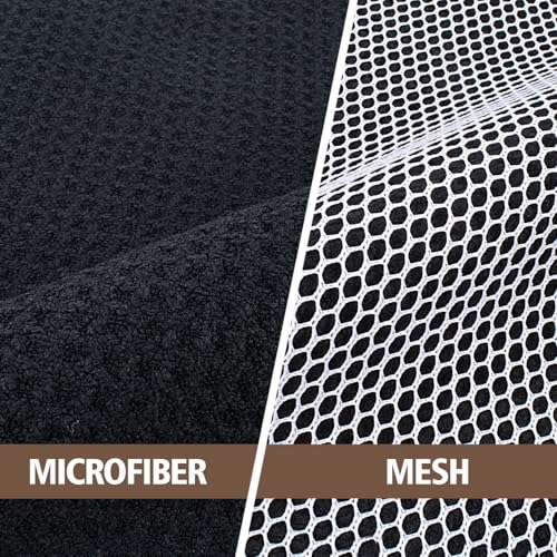 KinHwa Dish Cloths for Washing Dishes with Scrub Side, Microfiber Dish Rags - color: Dark-black, size: 9inchx9inch