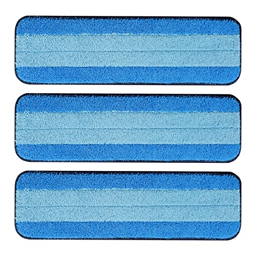 3 Pack Microfiber Cleaning Pads for Bona Mop, Safe for Hardwood and Hard-Surface Floors, Reusable Microfiber Mop Pads for 18 Inch Mop, No Residue, Super-Absorbent, Over 500 Machine Washes, Mr. Scrub - size: 3 Pack