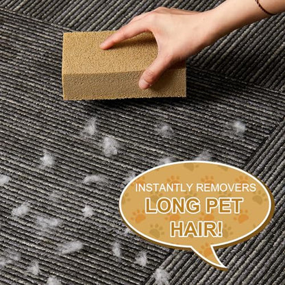 3 Pack Pet Hair Remover Sponge Cat and Dog Hair Sponge, Khaki - color: Khaki
