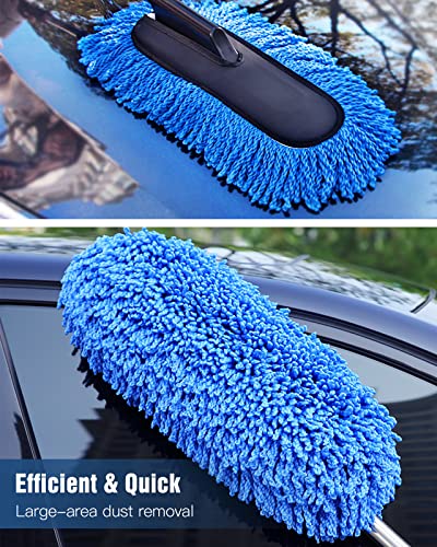 YeewayVeh Car Duster, Scratch-Free Microfiber Cleaning Brush, Blue - color: Blue, size: 1 Pack