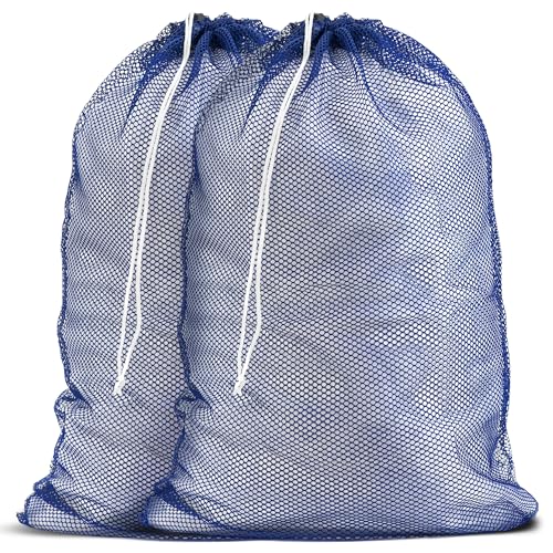 Handy Laundry Mesh Laundry Bags 2 Pack, XL 24x36 in, Heavy Duty Nylon - color: Blue