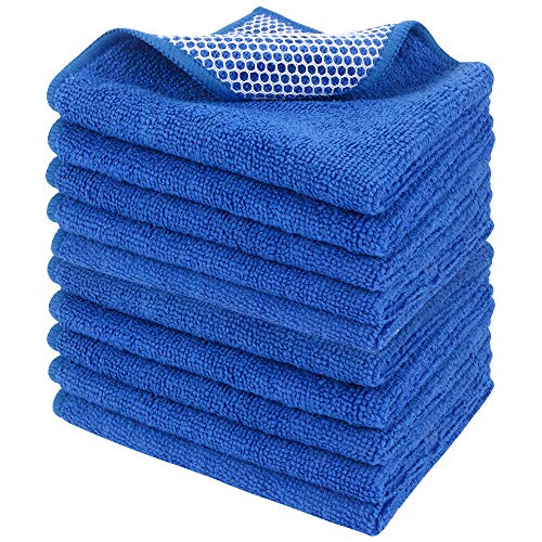 SINLAND Dish Cloth for Washing Dishes Kitchen Washcloth Cleaning Cloth - color: Dark Blue, size: 12inchx12inch 10pack