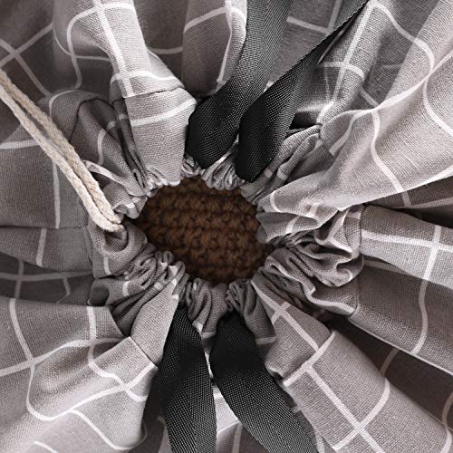 SWISSELITE Heavy Duty Laundry Bag, Large Travel Dirty Clothes Bag - color: Check Gray