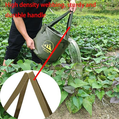 Collapsible Bucket，Folding Bucket，Suitable for Camping Fishing Hiking Gardening car Washing(ForestGreen, 10L)