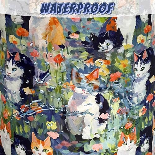 Watercolor Cats Laundry Hamper Oxford Cloth Basket 18.9"x16.5" - color: Watercolor Cute Animal Cats