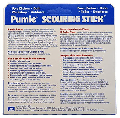PUMIE Pumice Scouring Stick for Cleaning Toilet Rings Stain & Hard Water Rings, Extra Strong Heavy Duty Pumice Stone for Toilet Cleaning, Rust, Grills, Tough Bathroom, Ovens, Pools & Tubs - Pack of 60 - size: 1 Count (Pack of 60)