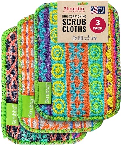 Wet-it! Skrubba 3-Pack Reusable Dish Scrubbers – Non-Scratch Scouring Pads for Kitchen & Household – Eco-Friendly, Dishwasher Safe Scrub Sponges for Dishes, Pots & Pans (Vogue) - size: 3-Pack