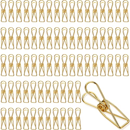 Sabary 100 Pcs Paper Clip Metal Wire Clothespin,Small,Gold - color: Gold, size: Single Size (Small)