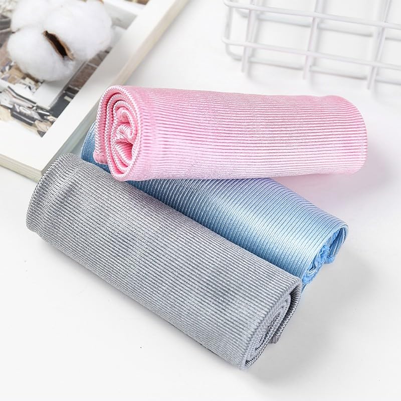 Microfiber Glass Cleaning Cloth, 16 Inch Lint Free Quickly Clean for Glasses, Window, Mirrors, Windshields and Stainless Steel (Pink, 1 Pack) - color: Grey