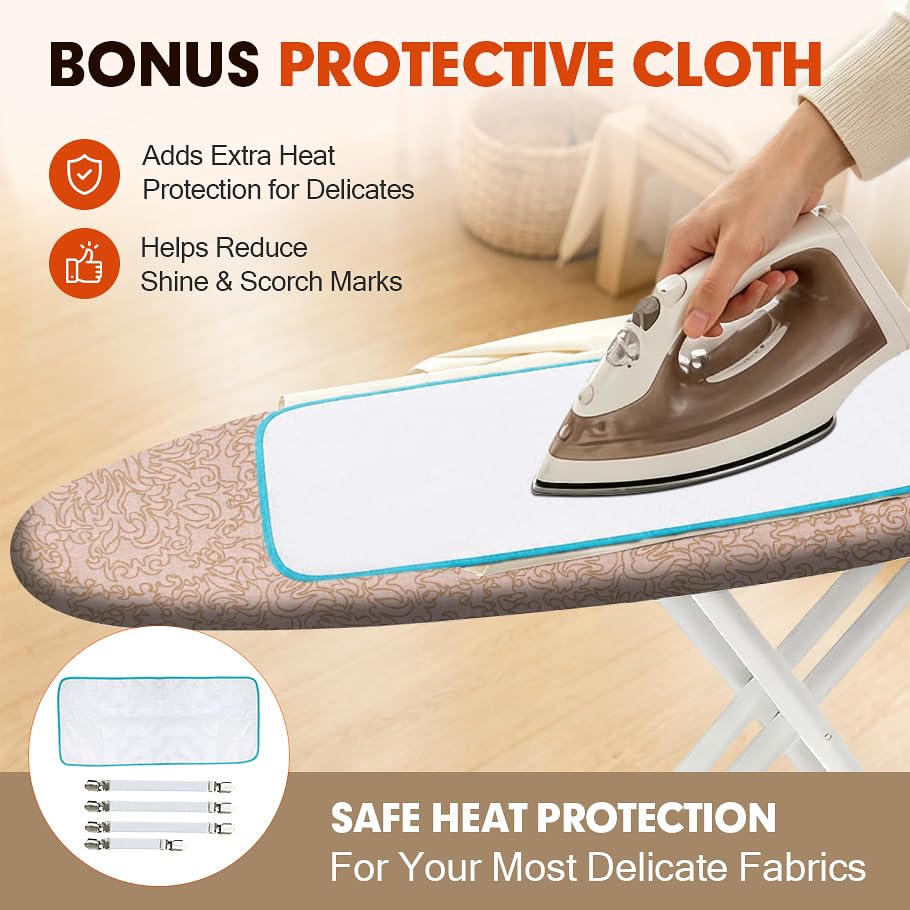 Ironing Board Cover and Pad, Extra Large 21x57, Extra Thick - color: Dusty Rose, size: 21" x 57"