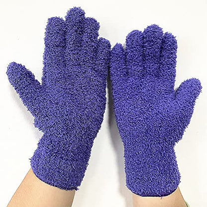 SagaSave Multi-Function Microfiber Gloves Cleaning Dusting Coral Fleece Home Cleaning Gloves Truck Auto Gloves - color: Gray+green