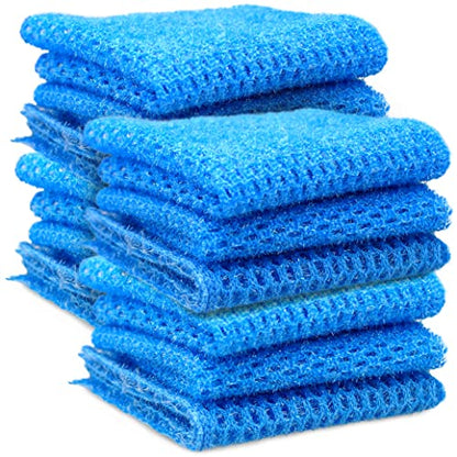 Non Scratch Dish Scrubbers for Cleaning Dishes (12 PK) - Reusable Kitchen Sponge - Replace Dish Sponges for Washing Dishes - Best Household Scrubbing Pad & Alternative Dishwashing Scrub Pads Supplies - color: Blue 12 Pk