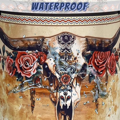 Longhorn Cattle Laundry Basket Oxford Cloth Foldable Hamper 18.9x16.5 Inch - color: Boho Longhorn Cattle Skull Tribal