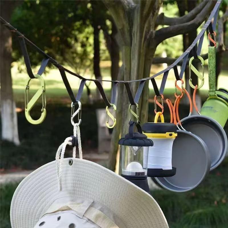 2-Pack Multifunctional Camping Utility Hanging Straps, Adjustable Tent Ropes, Outdoor Backpack Crossbody Shoulder Straps for Gear Storage, Trekking, Hammock Hanging Accessories