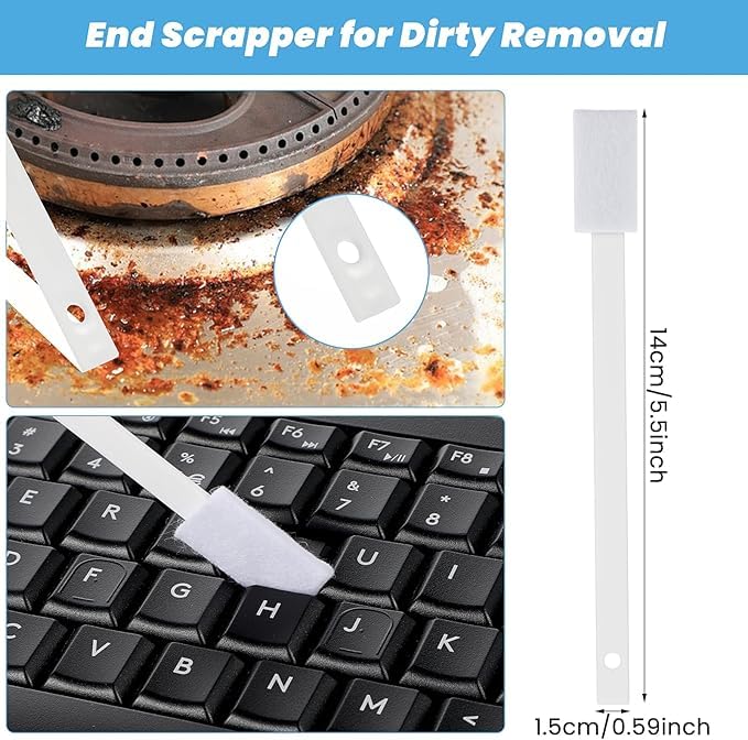 50Pcs Disposable Crevice Cleaning Tool, White Crevice Cleaning Brushes for Small Spaces, Narrow Gap Brush for Keyboards, Grooves, Tracks, Corners and Detail Cleaning