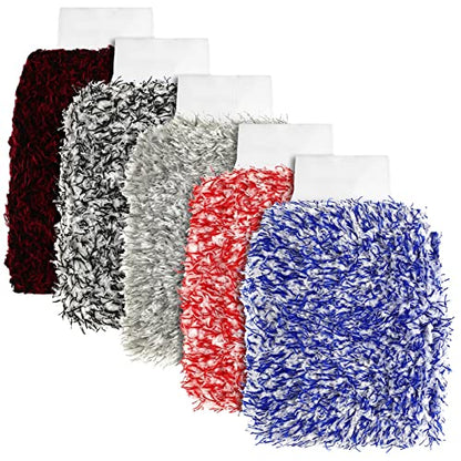 Tallew 5 Pcs Microfiber Car Wash Mitt for Car Washing 7 x 11 Inch, Classic - color: Blue, Black, Red, White, Grey