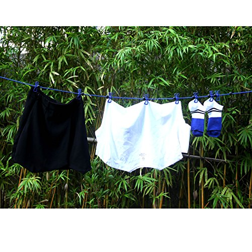 HAWATOUR Portable Retractable Clothesline with 12pcs Clothespins, 2 Count