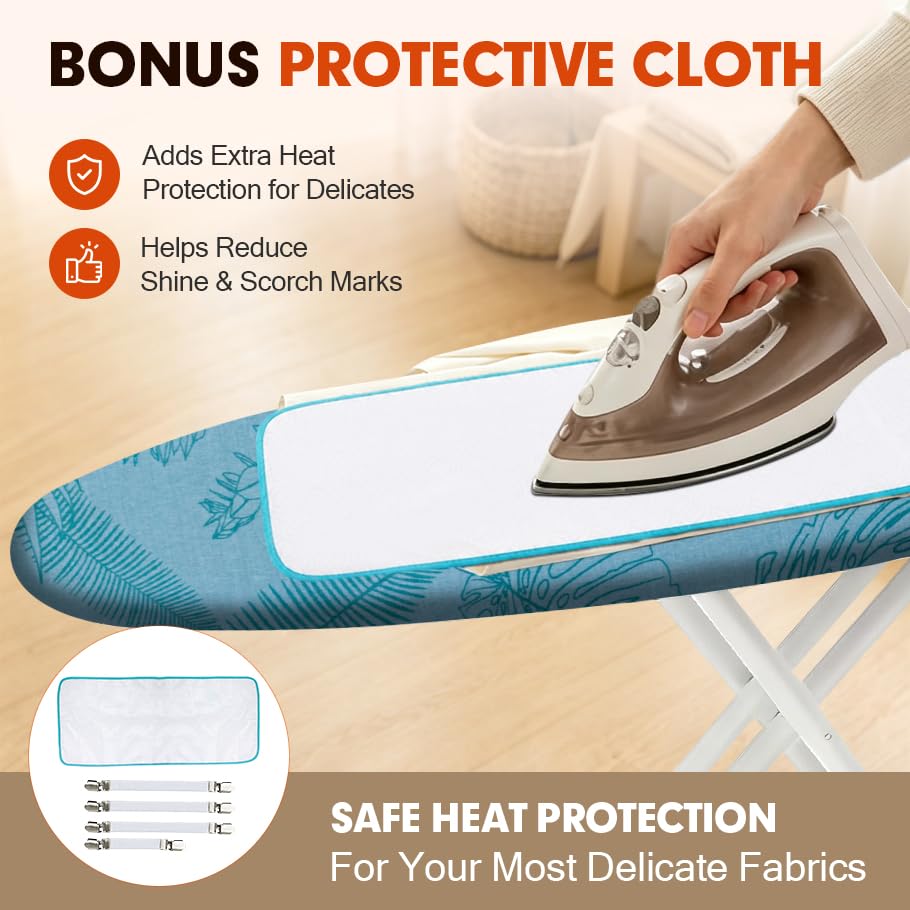 Ironing Board Cover and Pad, Standard Size 15x54, Extra Thick - color: Tropical, size: 15" x 54"