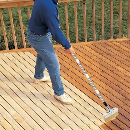 Deck Stain Brush with 67'' Long Handle, 8-Section Adjustable Extension Pole - style: 1pcs