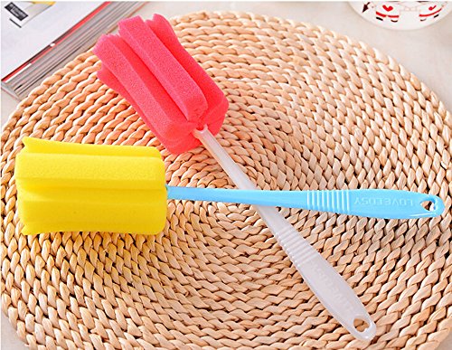 YEJI 10pcs Sponge Vacuum Cup Cleaning Brush Bottle Thermos Mug Cleaning Tool
