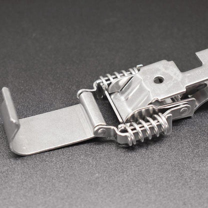 Stainless Steel 304 All in one Double Spring Locking Latch with Lock Hole ，hasps Chest Toggle Catch Clasp Furniture Hardware Accessories w/Screws (L) - size: Large