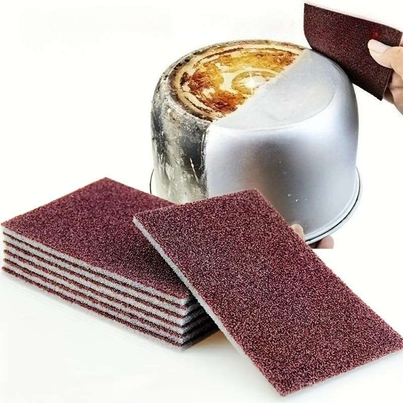 10-Pack Diamond Scouring Sponges - Heavy Duty Scrub Pads for Pots, Pans, Dishes, Rust & Tough Stains | Dual-Sided Abrasive Surface & Ergonomic Grip | Kitchen & Household Cleaning