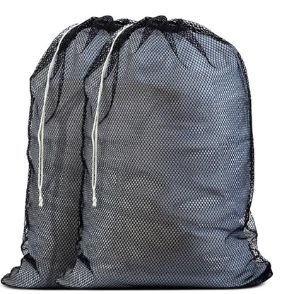 Handy Laundry Mesh XL Laundry Bag 24"x36" 2-Pack, Heavy Duty, Black - color: Black