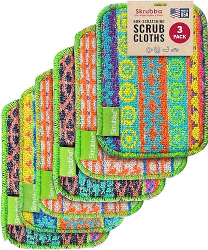 Wet-it! Skrubba 6-Pack Reusable Dish Scrubbers – Non-Scratch Scouring Pads for Kitchen & Household – Eco-Friendly, Dishwasher Safe Scrub Sponges for Dishes, Pots & Pans (Vogue) - size: 6-Pack