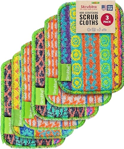 Wet-it! Skrubba 6-Pack Reusable Dish Scrubbers – Non-Scratch Scouring Pads for Kitchen & Household – Eco-Friendly, Dishwasher Safe Scrub Sponges for Dishes, Pots & Pans (Vogue) - size: 6-Pack