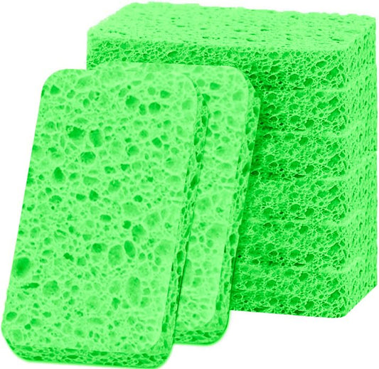 6 - Pack Non-Scratch Scrub Sponges - Sponges for Dishes and Washing Dishes, Cleaning Sponges for Kitchen Home Office, Magical 3D DIY Art and Craft Suppliers（Green） - color: Green, size: 6 - Pack