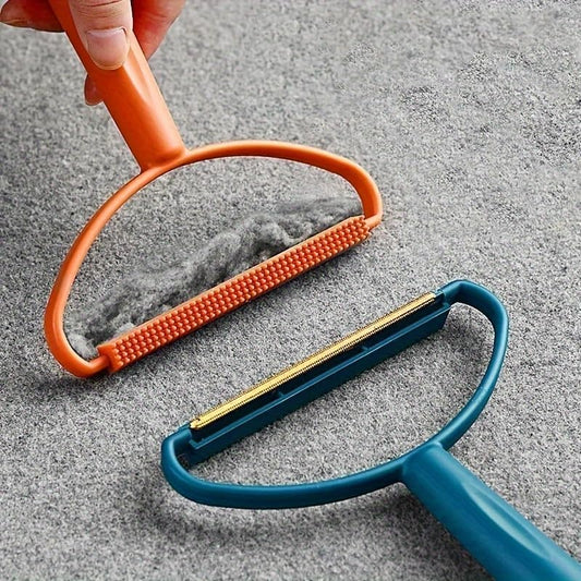 1PCS Portable Lint Remover Dual Sided Brush for Fabrics, Clothing and Sweaters, Easy Clean Tool for Coats, Upholstery, Bedding, Orange - color: Orange