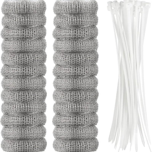 24 Pcs Washing Machine Lint Trap, Stainless Steel Filter for Drain Hose - color: Silver 24 Pcs