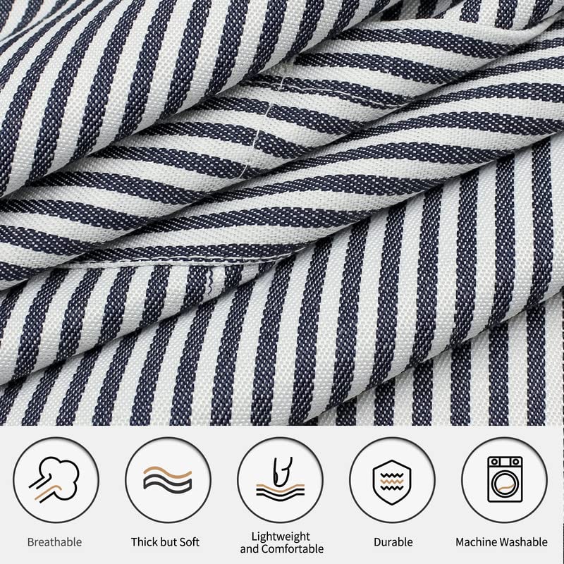 NLUS 2 Pack Kitchen Cooking Aprons, Adjustable Bib Soft Chef Apron with 2 Pockets for Men Women (Blue Pinstripes/Pink Pinstripes) - color: Blue Pinstripes/Pink Pinstripes